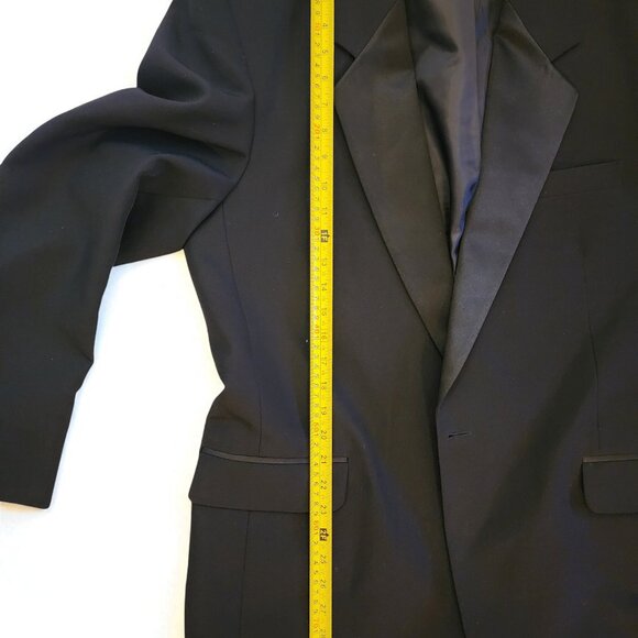 FWI Black Tuxedo Blazer Jacket Men’s 44R Approx | Satin Lapel | Formalwear - Picture 5 of 7